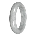 Grade A Burmese Jadeite Bangle - 'Whispering Storm' - Half Moon (61mm)