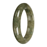 Natural Burmese Olive Jadeite Bangle - 'Sage Rain' - Half Moon (59mm)