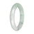 Genuine White with Green Pattern Jade Bangle - 59mm Half Moon