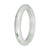 Real White with Green Patches Jade Bangle - 59mm Half Moon