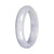 Authentic Lavender with Light Green Patch Jade Bangle - 55mm Half Moon