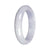 Authentic Lavender with Light Green Patch Jade Bangle - 55mm Half Moon