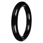 Grade A Black with Dark Gray Pattern Burma Jade Bangle Bracelet - 60mm Round