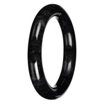 Grade A Black with Dark Gray Pattern Burma Jade Bangle Bracelet - 60mm Round