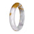 Untreated White with Light Lavender and Yellow Pattern Traditional Jade Bangle - 58mm Half Moon