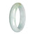 Grade A White with Light Green and Olive Pattern Jadeite Jade Bangle - 59mm Half Moon
