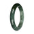Untreated Green with Deep Green Pattern Burmese Jade Bangle - 56mm Half Moon