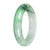 Untreated Pale Green with Apple Green and Green Pattern Burma Jade Bangle Bracelet - 57mm Half Moon