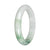 Grade A White with Apple Green Pattern Traditional Jade Bangle - 55mm Half Moon