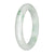 Genuine White with Apple Green and Olive Patches Traditional Jade Bangle Bracelet - 59mm Half Moon