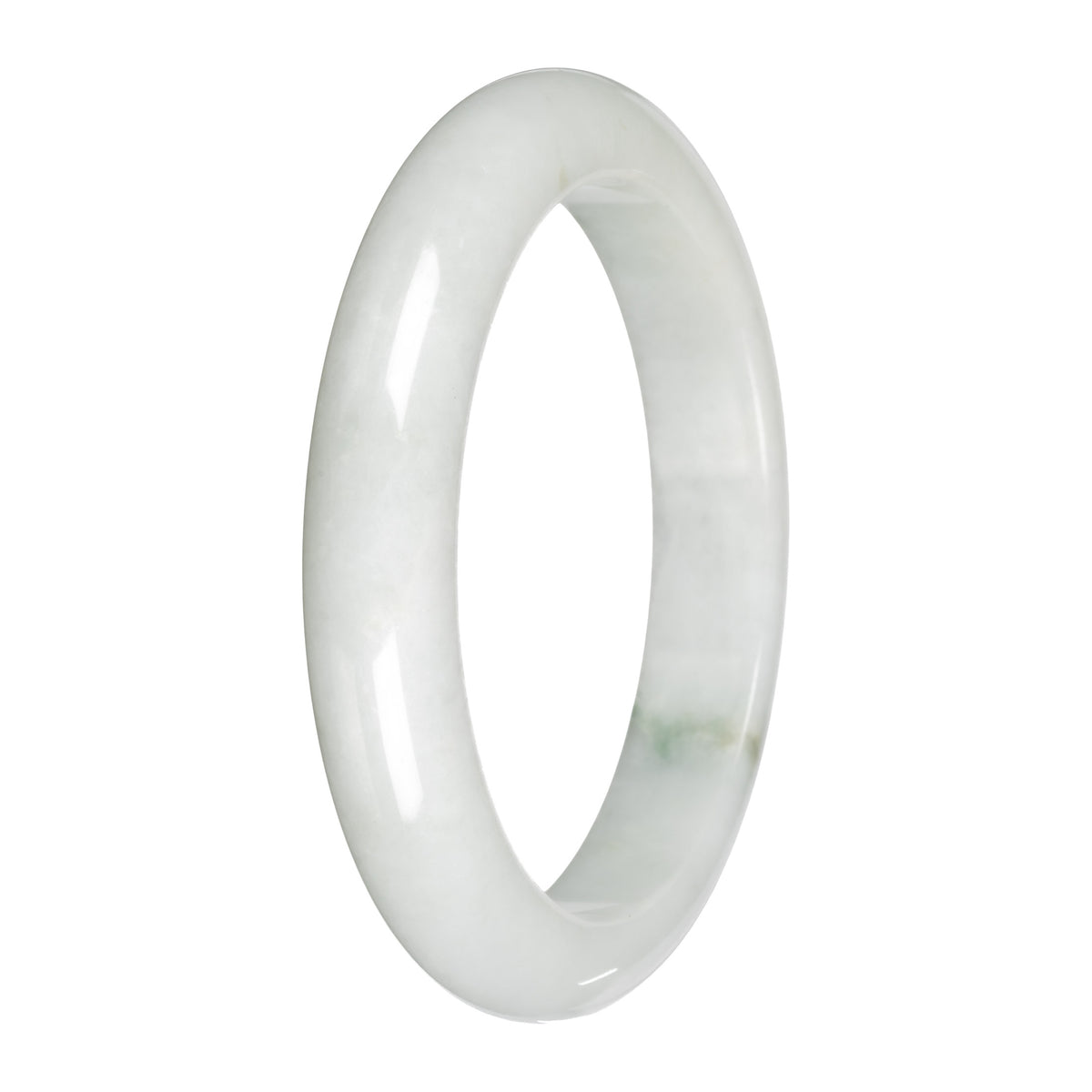 Authentic White Jade Bangle - 59mm Half Moon