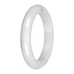 Authentic White Jade Bangle - 59mm Half Moon