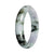 Genuine Light Lavender with Green Pattern Traditional Jade Bangle - 56mm Half Moon