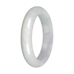 Natural White Burmese Jade Bangle - 56mm Half Moon
