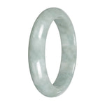Real Light Green Jadeite Bangle Bracelet - 58mm Half Moon