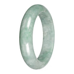 Grade A Green Burmese Jade Bangle - 58mm Half Moon