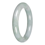 Untreated Pale Green with Green Patches Jadeite Jade Bangle - 55mm Round