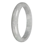 Genuine Grey Burma Jade Bangle - 83mm Half Moon