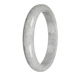Genuine Grey Burma Jade Bangle - 83mm Half Moon