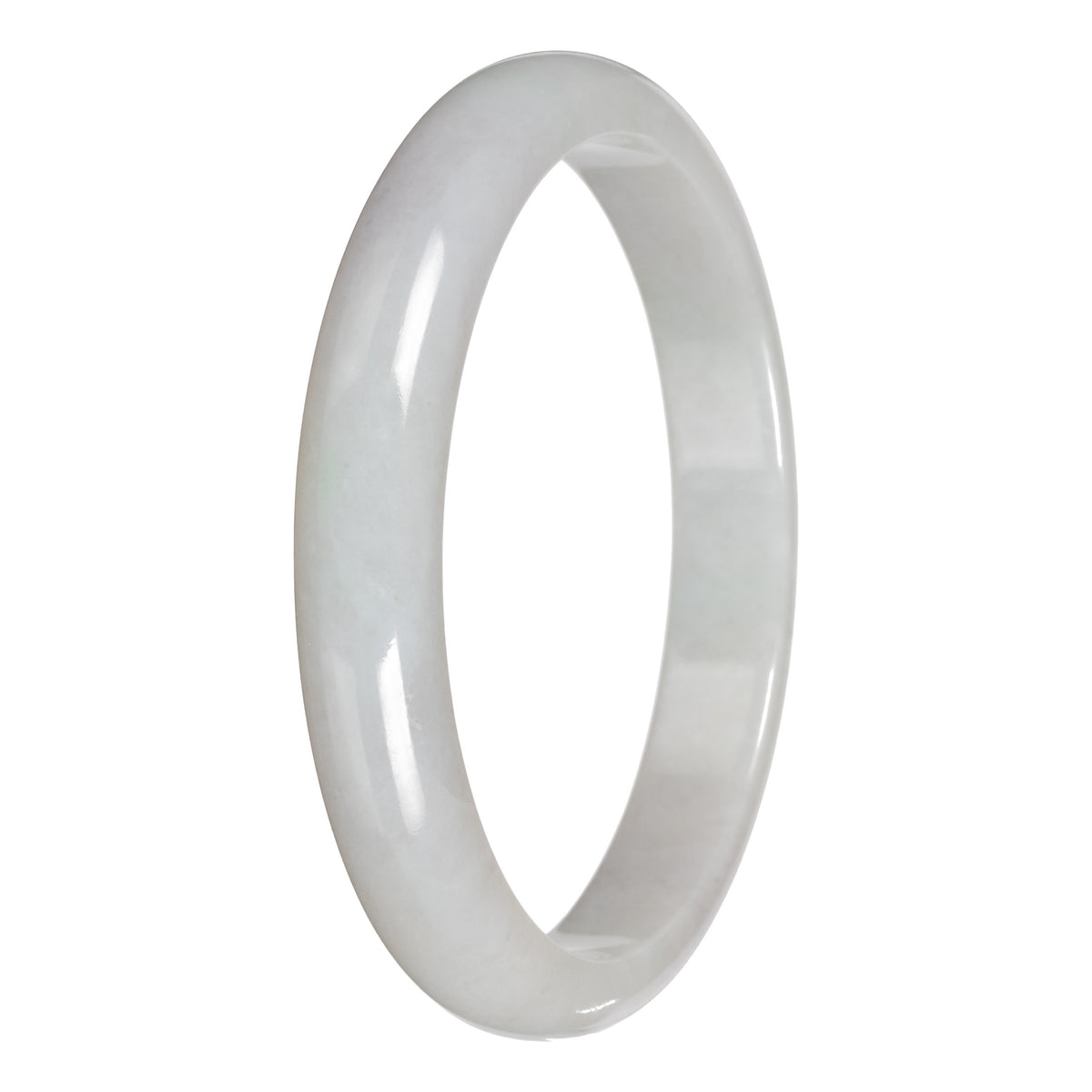 Authentic White Traditional Jade Bangle - 78mm Half Moon