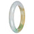 Real Pale Green with Yellow and Apple Green Jadeite Bangle Bracelet - 63mm Half Moon