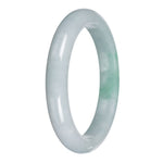 Untreated Pale Green with Emerald Green Jadeite Jade Bangle - 64mm Half Moon