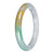 Grade A White with Apple Green and Yellow Jade Bangle - 61mm Half Moon