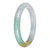 Grade A White with Apple Green and Yellow Jade Bangle - 61mm Half Moon