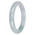 Natural White with Apple Green Pattern Burmese Jade Bangle - 64mm Half Moon
