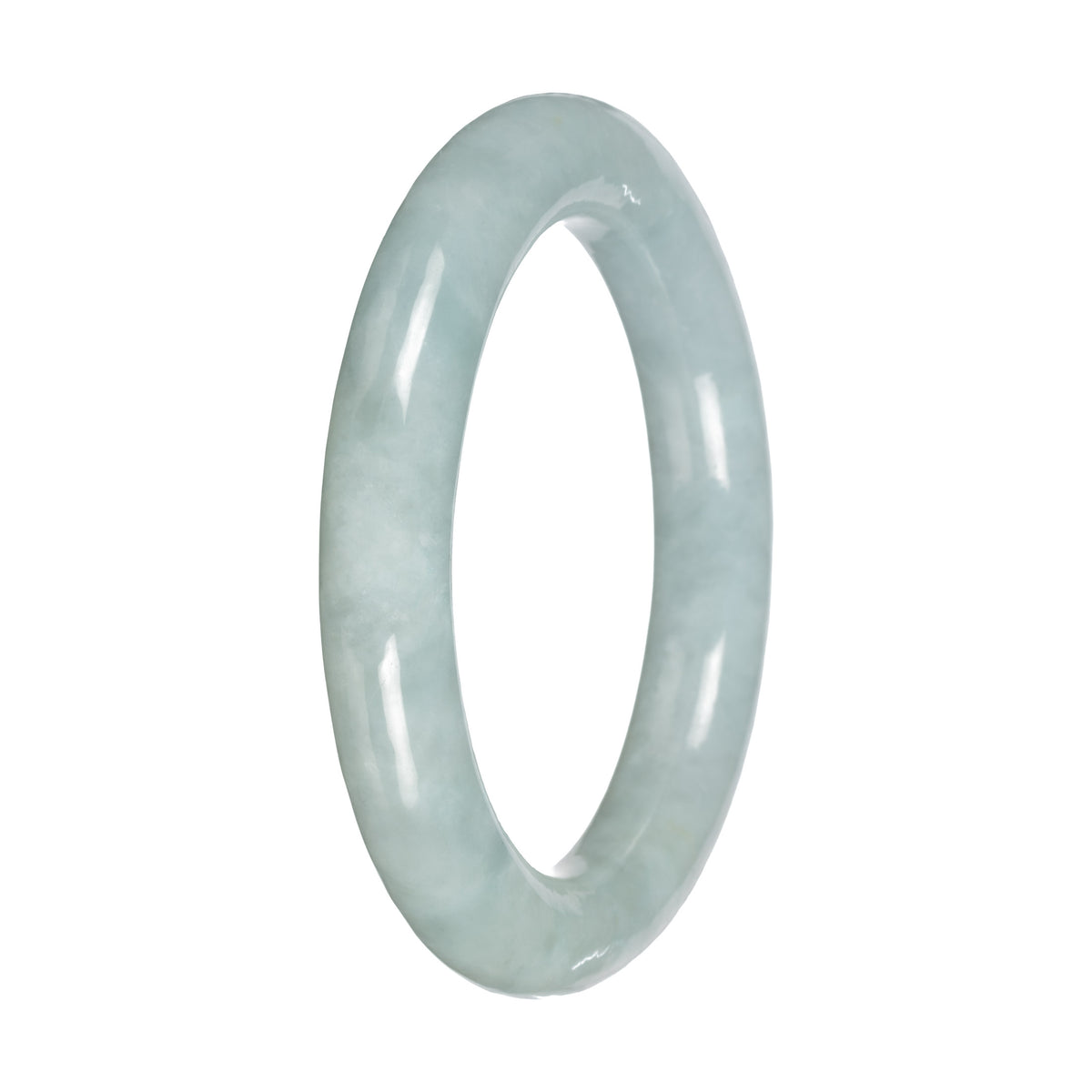 Genuine Light Green Traditional Jade Bangle - 52mm Round