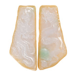 Handcrafted Dragon & Phoenix Pair Jade Pendant - Genuine Jadeite Jade