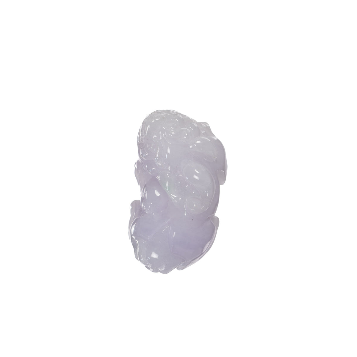 Pale Lavender Pixiu Jade Pendant - Natural Burmese Jadeite
