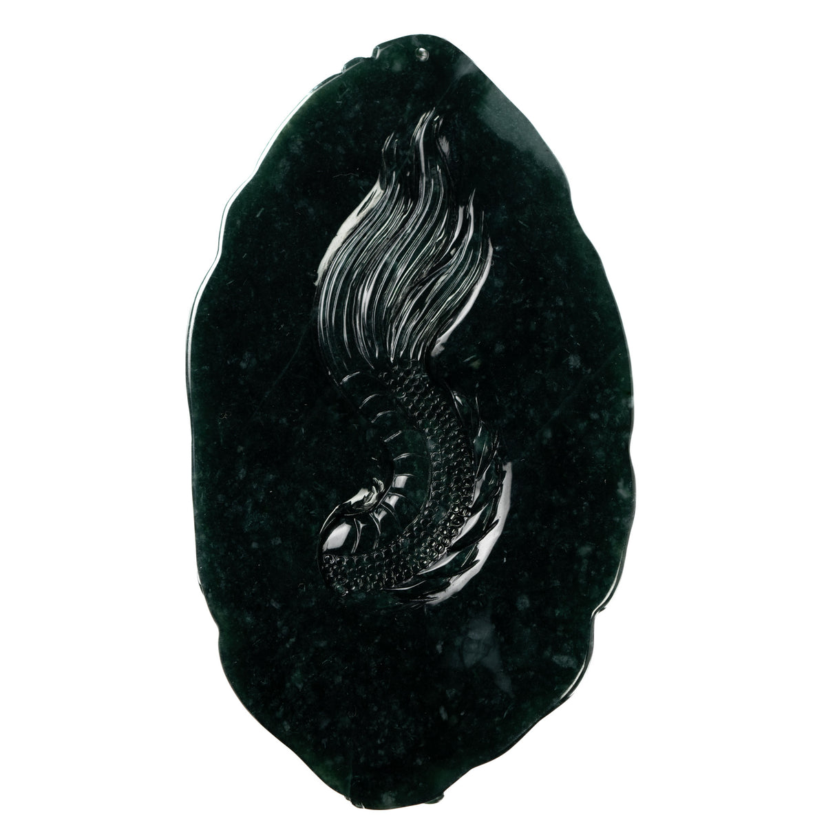 Deep Green Jade Dragon Pendant