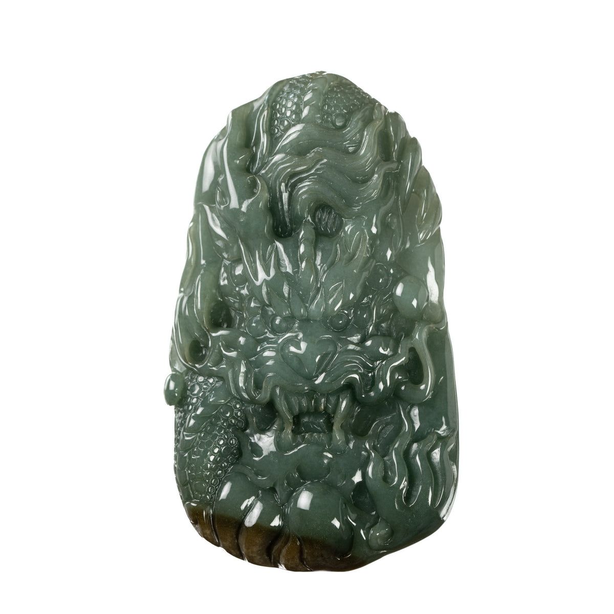 Grade A Dragon Jadeite Jade Pendant