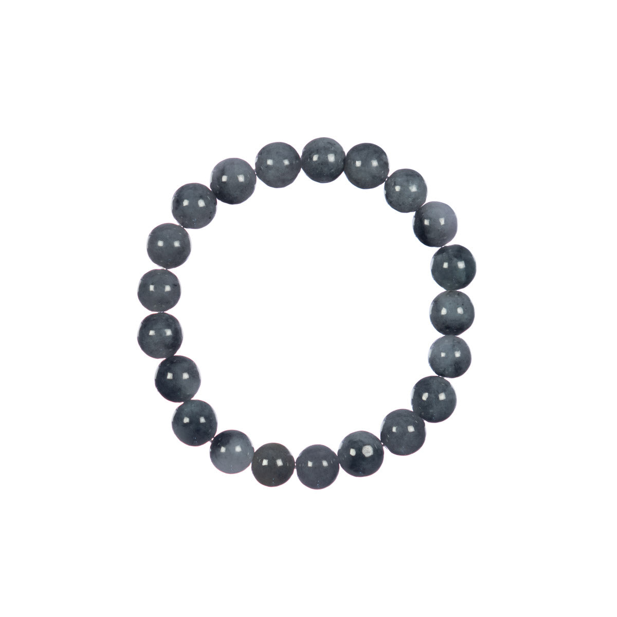 Dark Grey Jade Bead Bracelet - 9mm