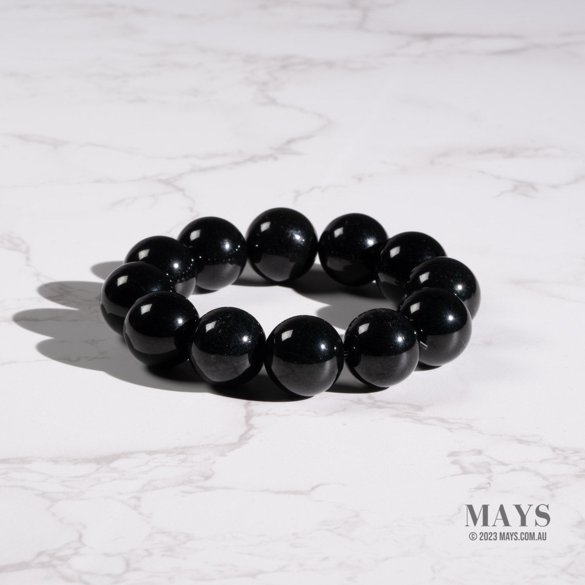 Mens Black Feicui Jade Bead Bracelet