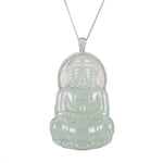 Large Icy GuanYin Jadeite Jade Pendant