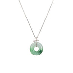 Petite Butterfly Jade Donut Pendant in 18K White Gold