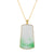 Trapezoid Jadeite Jade Pendant - Floral Frame in 18K Yellow Gold
