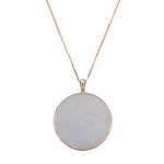 Lavender Circular Jadeite Jade Pendant - Floral Frame