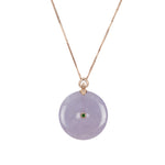 Jadeite Jade Bi Disc Lavender Pendant