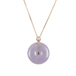 Purple PingAnKou Jade Disc Lavender Pendant