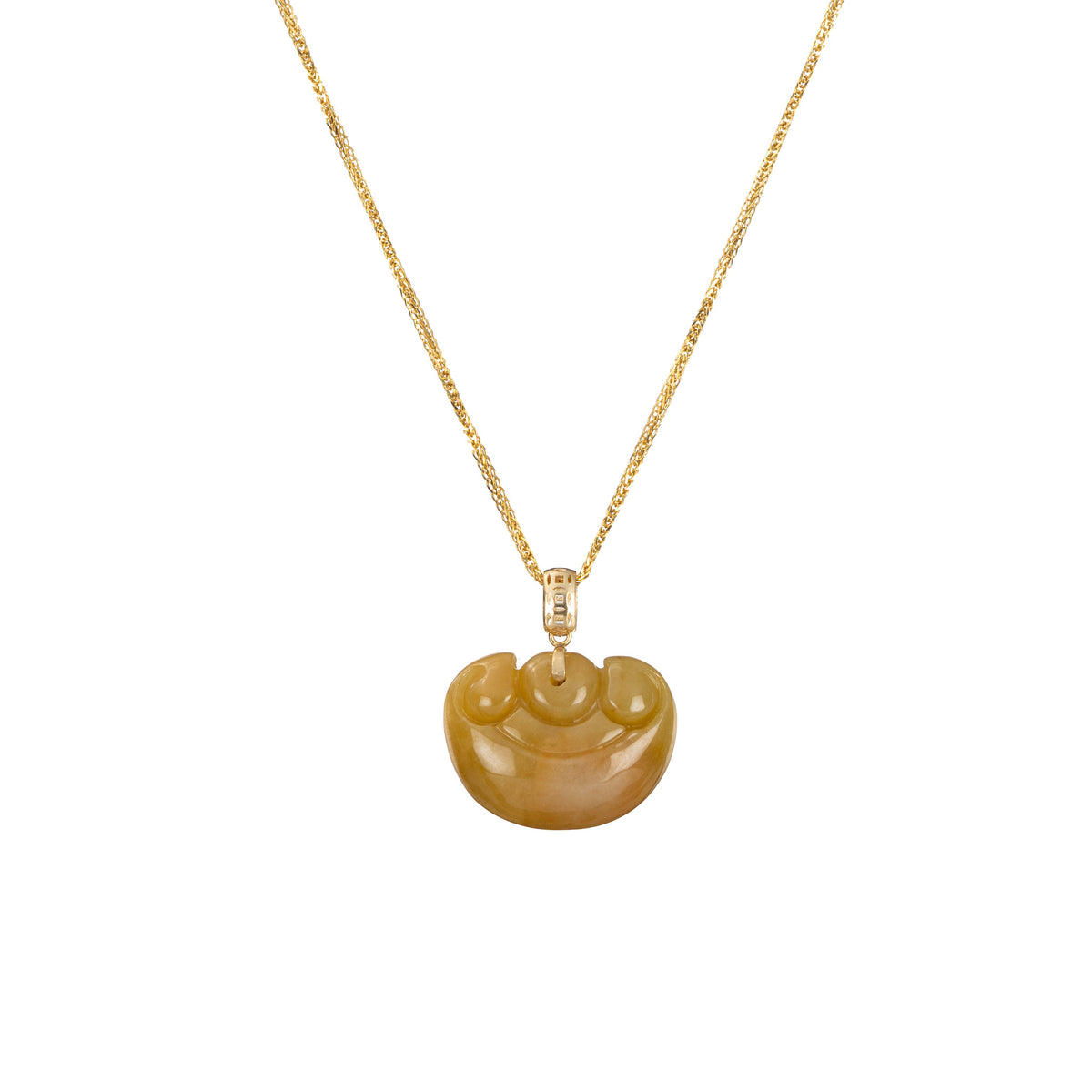 18K Yellow Gold Jade Ruyi Pendant