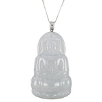 Translucent White Guanyin Jade Pendant