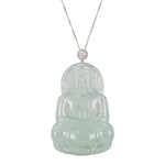 Icy Burmese Jadeite Guanyin Pendant