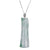 Large Jade Bamboo Pendant with 18K White Gold