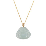 Highly Translucent Happy Buddha Jadeite Jade Necklace