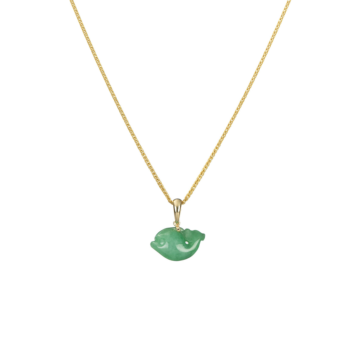 Women's Imperial Green Jade Dolphin Necklace