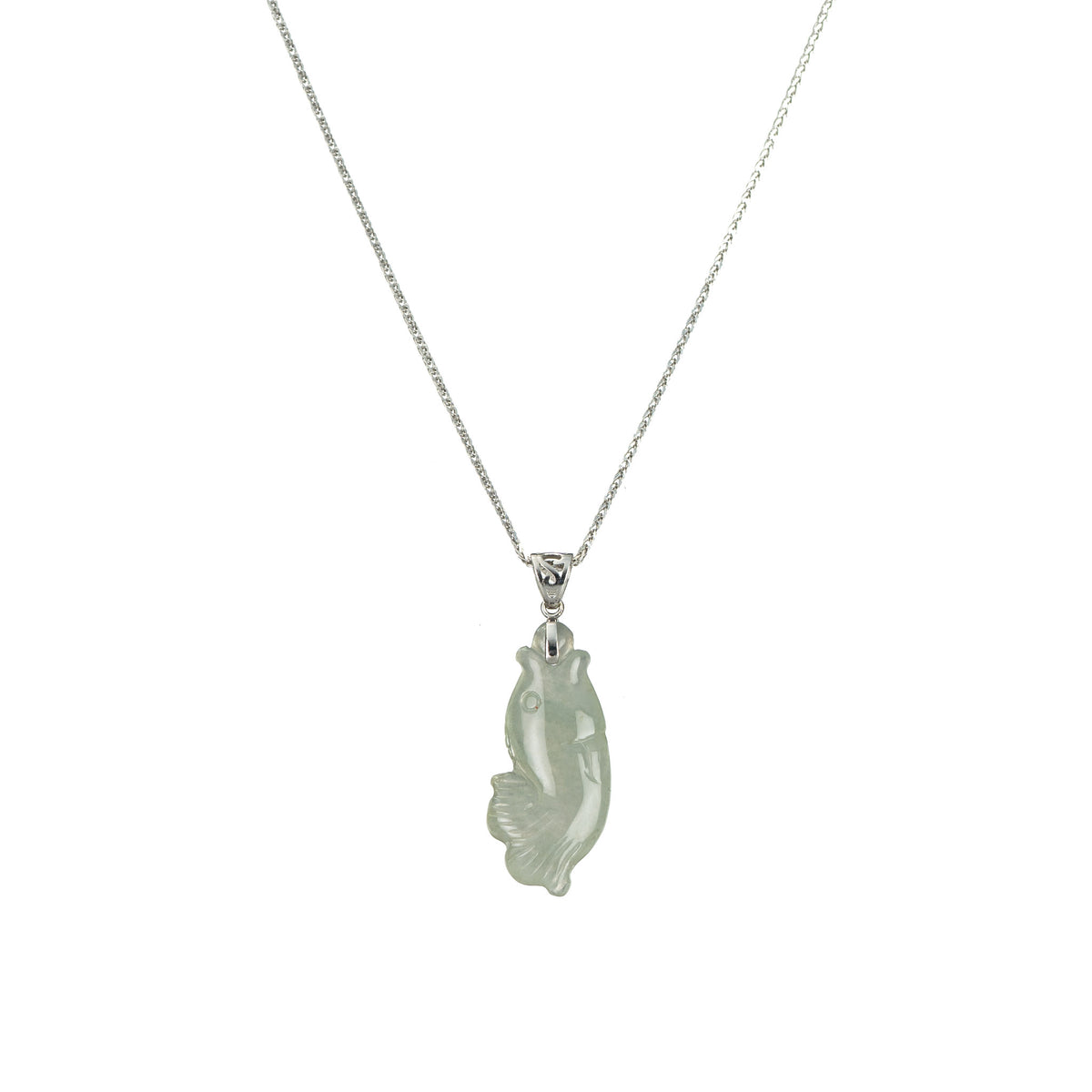 Petite Jade Fish Necklace - Authentic Jadeite