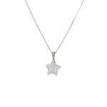 Small 18K White Gold Jade Star Necklace
